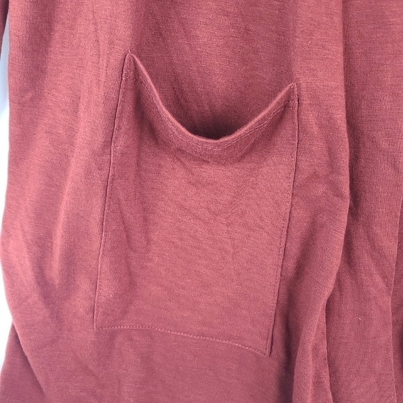 NEW Zenana Rust Soft Stretchy Open Cardigan with Pockets Sz S NWT - Picture 3 of 6